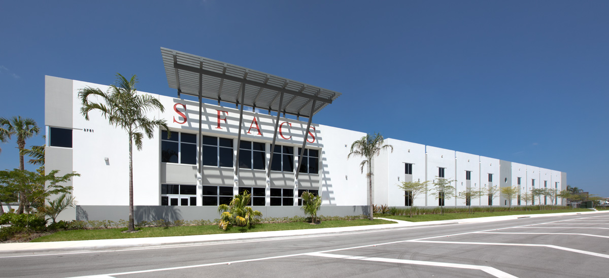 Architectural view of the South Florida Autism Charter School  in Miami FL.
